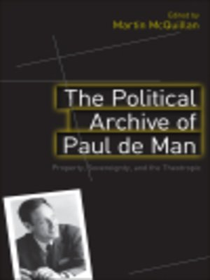 cover image of The Political Archive of Paul de Man
